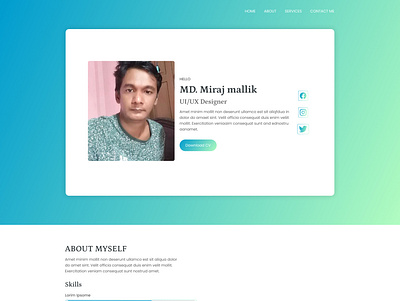 Personal website app design graphic design landing page ui ux website