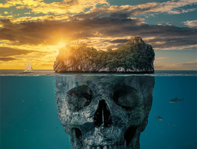 Skull Island Photoshop manupulation design graphic design photoshop