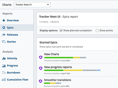 Epics progress reports