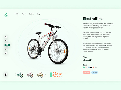 Concept: Electric bicycle selling website