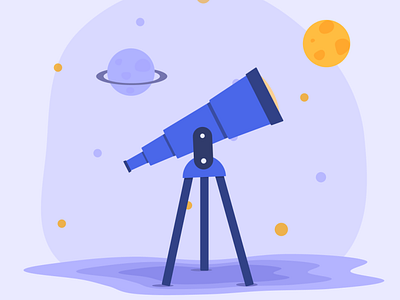 Flat illustration app flatillustration illustration minimal search telescope vector web