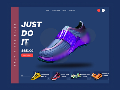 Shoes Site. 3d animation branding graphic design logo motion graphics ui