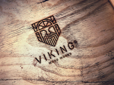 Engraved Wood Mock Up branding design identity design illustrator logo photoshop viking wood workshop