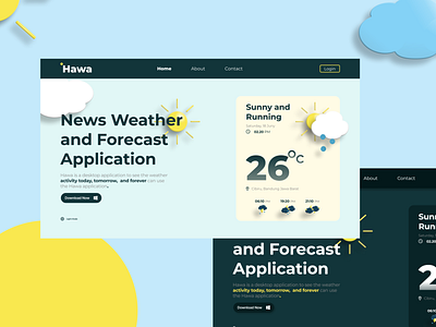 Hawa Apps Light & Dark Mode (Weather Apps) branding de ui