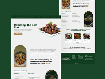 Landing Page Food (Rendangme) design ui ux