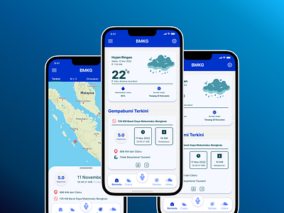 Mobile Apps "Info BMKG" mobile ui uiuxdesign ux weather