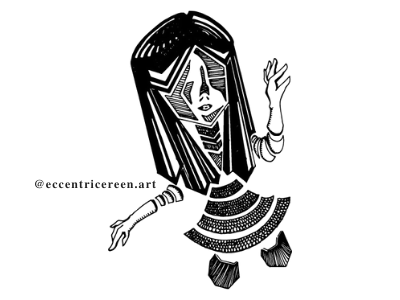 Alice in Batik design illustration