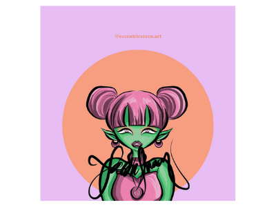 Miss Alien cartoon design illustration