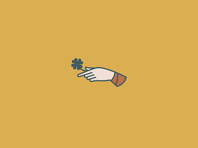 Bailey's branding clover hand icon illustration logo medieval shamrock
