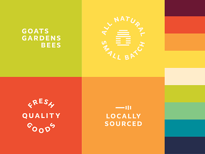 Bailey's Farms Details badges branding color design farm geometric healthy honey icon icons illustration kombucha logo natural organic palette rainbow