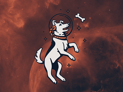 Astro the Space Dog animal astro astronaut branding character design dog futurist helmet icon icons illustration mascot nasa outerspace puppy retro space space dog stars