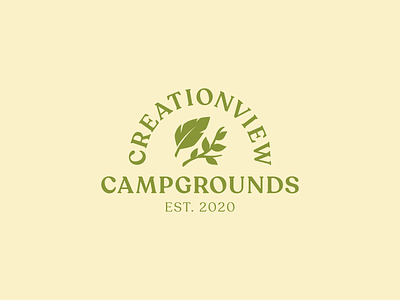 CreationView Campgrounds badge beauty branding camp campground camping faith feather icon icons illustration land leaf logo natural nature outdoors outside retro sky