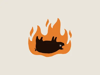 BBQ animal barbecue barbeque bbq branding design fire flame food illustration logo meat pig pit pork restaurant roast sauce smoke smoky