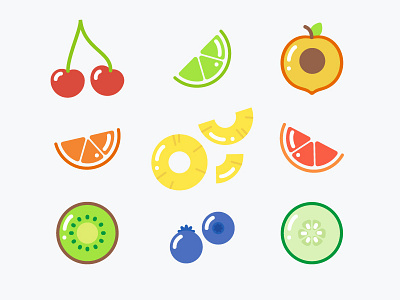 fruits of my labor beverage drink flavors food fruit icons illustration sparkling water water