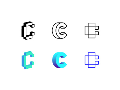 C logo 3d brand c digital icon letter c logo pixel symbol technology