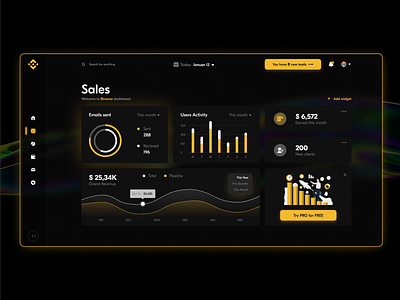 Binance Dashboard app design ui