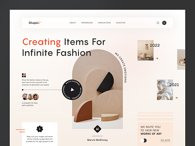 Shapes Fashion Exhibition design interface product ui ux web website