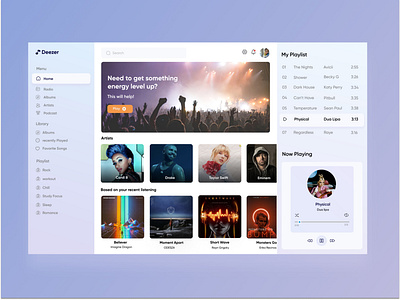 Music Dashboard Design 🎧