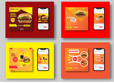 Social Media Post Design adobe illustrator banner design brand design burger colorful cover design facebook ad fast food food graphic design graphics illustraion mobile mockup poster design social media social media design social network twitter typogaphy