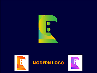 MODERN LOGO DESIGN blou branding colorful design dribbble graphic design green illustraion logo logo design modern modern logo print project social media design typhograpy yallow