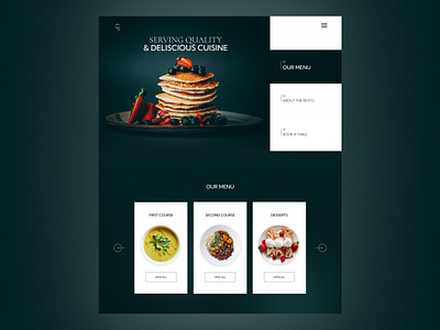 Restaurant. Concept. Web design. Landing page