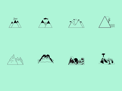 12 Mountains Icon design graphic design icon illustration logo vector