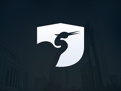 Crane Security Logo bird crane security shield