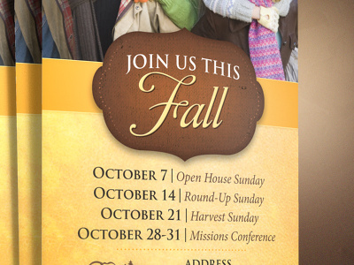 Northwest Baptist Church Outreach Cards autumn fall outreach print texture