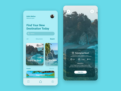 Vacation Booking App app apps beach branding color concept design graphic design holiday inspiration modern simple ui uiux ux west nusa tenggara