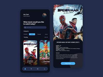 Movie Ticket Booking App app branding cinema concept design graphic design illustration inspiration modern movie order phone poster simple smartphone ticket trend ui uiux