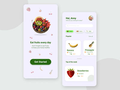 Fruits Order App apps branding concept design food fruits graphic design healthy illustration inspiration modern pattern simple ui uiux ux