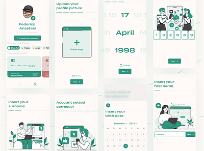 Registration flow for a banking app app bank account banking money ui user experience design user interface design ux