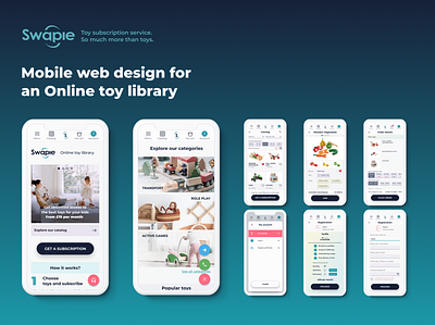 Mobile web design for an Online Toy Library landing mobile web design ui