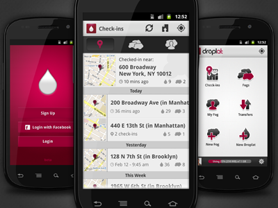 Droplat Beta (Unused) action bar android dashboard location