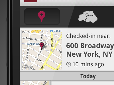 Droplat Beta Checkins action bar android dashboard location