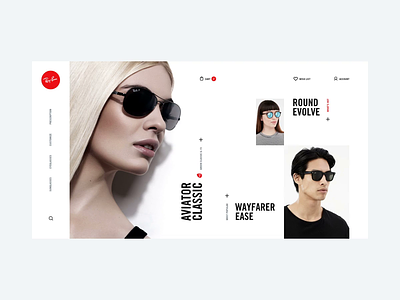 Ray-Ban online shop concept clean concept design emarket fullscreen minimal rayban shop sunglasses web