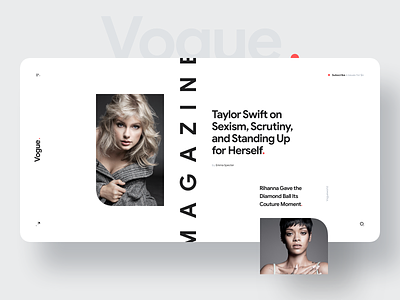 Vogue. Magazine black clean dark design desktop flat light magazine minimal mobile red typography ui ux vogue web website