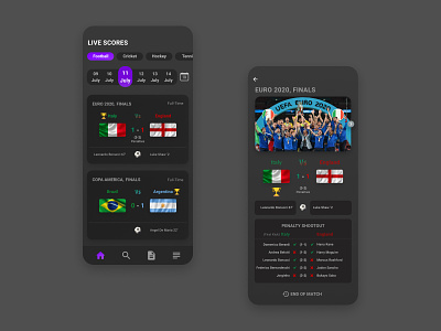 Live Scorecard App UI