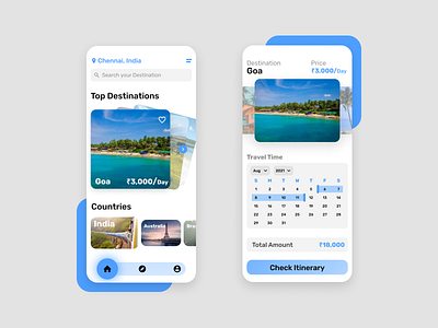 Travel App UI app design ui ui design uiux ux