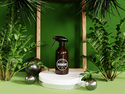 Green Podium Scene product photography