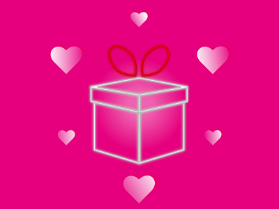 Neon gift icon