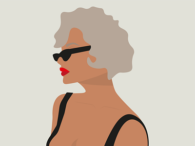 Girl with glasses in flat design