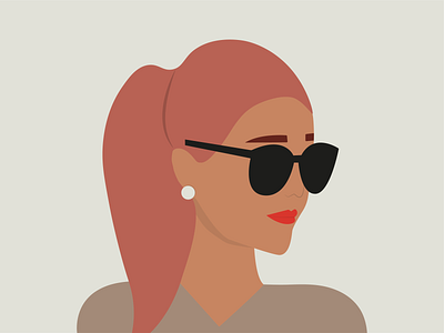 Girl with glasses in flat style design flat design girl graphic design illustration вектор