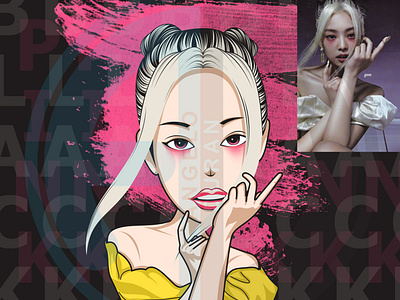 Blackpink Jennie Cartoon Vector Fan Art Portrait