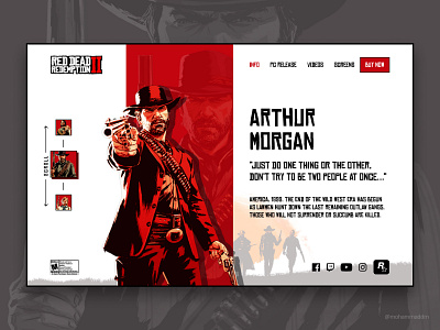 Red Dead Redemption 2 Redesign 🔥 design game gaming ui web webdesign