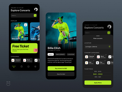 Concert ticket reservation App UI