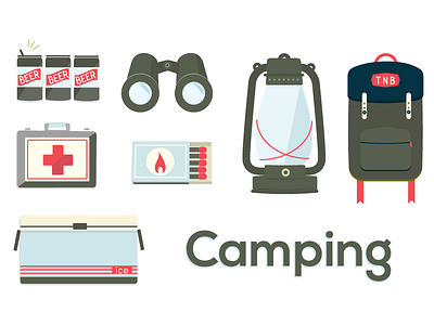 Camping Essentials Icons camping icons iconset illustration outdoor activities