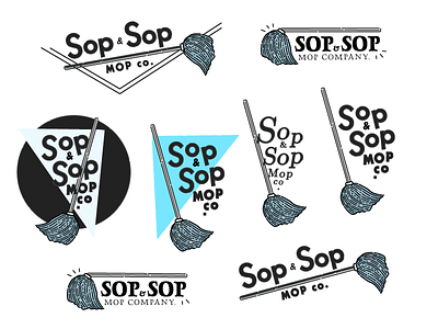 Some Sop & Sop Mops illustration logos mops retro