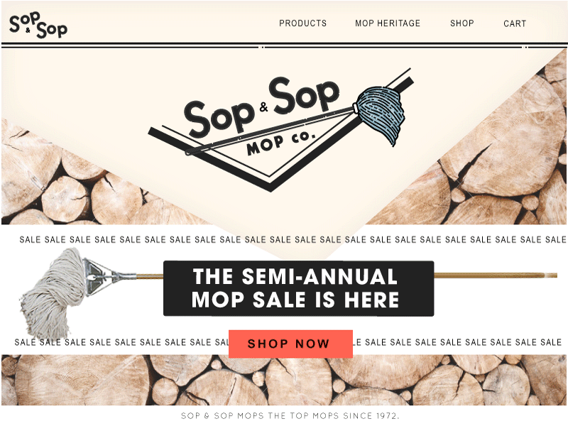 Sop & Sop Semi Annual Sale Web Ads branding illustration logo mops ui ux vintage web design