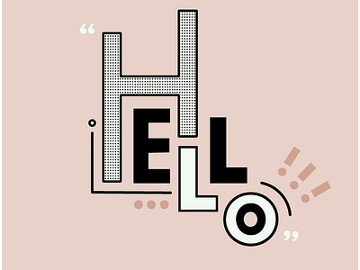 Hello (again)! abstract halftone illustration letters shapes vintage